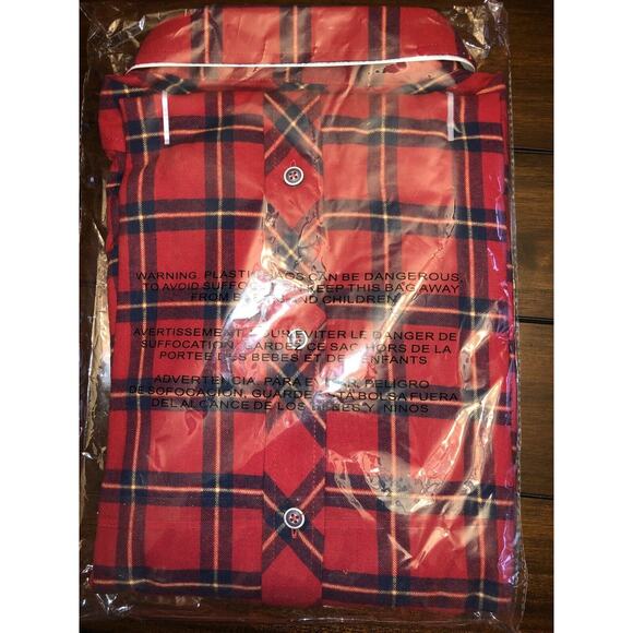 Report Collection Plaid Flannel Slim Fit Sport Shirt Color RED Size 2XL - Picture 7 of 13